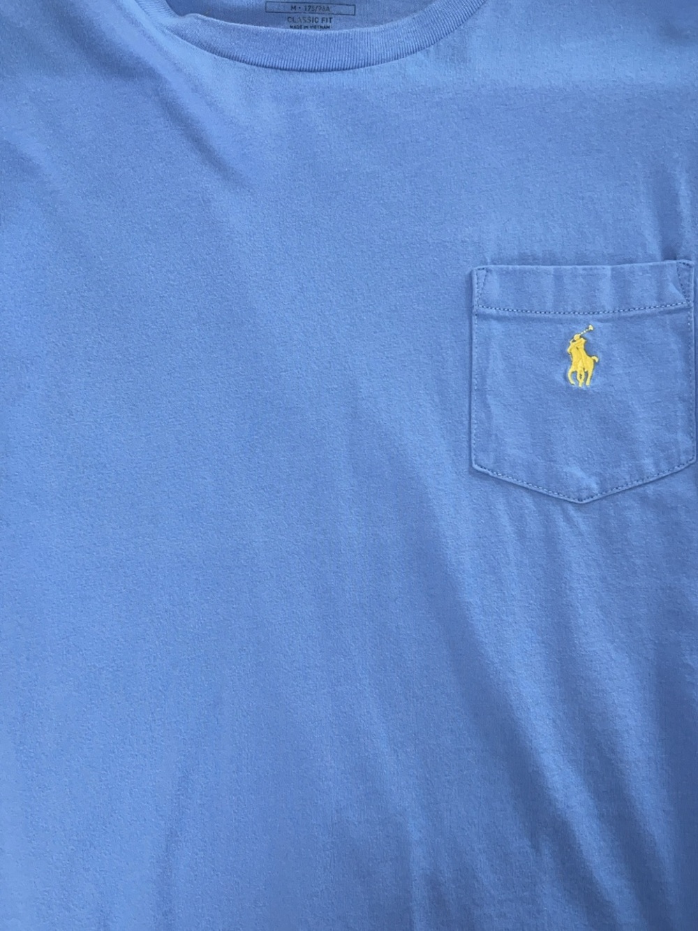 Polo by Ralph Lauren Light Blue Short Sleeve Pocket Tee with Yellow Pony